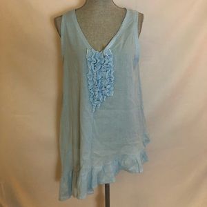 Farmhouse Frocks Sz M light blue blouse